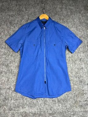 Alexander McQueen Cobalt Blue Shirt with Black Labels Size M